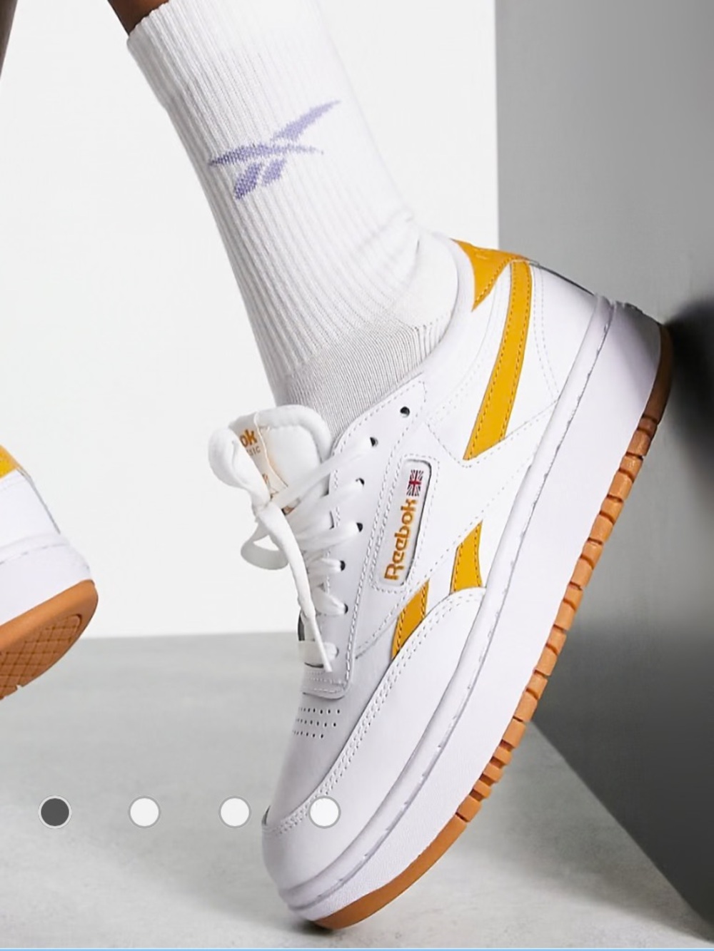 Reebok Club C Double sneakers in chalk and ochre Women’s size 9